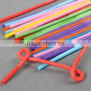Disposable Neon Crazy Folding Art Plastic Drinking Straw Quality Choice