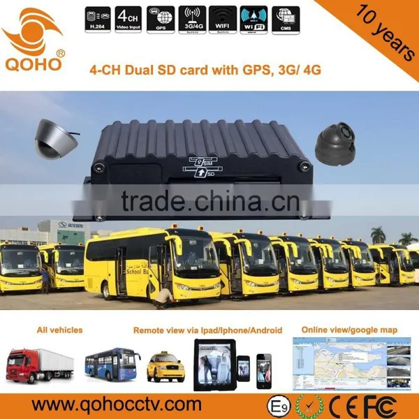 Dual SD Card 128G 4 CH Linux Car Mobile DVR , City Bus Mobile Dvr Surveillance System photo-5