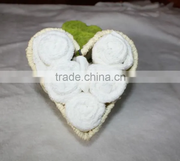 Beautiful Cotton Gift Towel,Face Towel With Paper Iron Basket photo-3