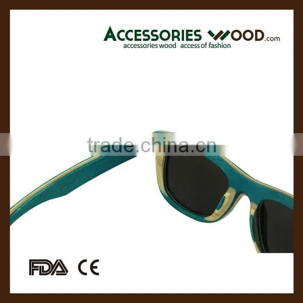 Maple Wood Layered Sunglasses Hot Selling Skateboard Sunglasses photo-4