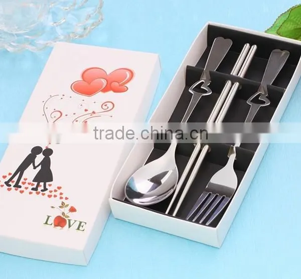 3in1 Set Stainless Steel LOVE Fork Spoon Chopsticks Gift Set