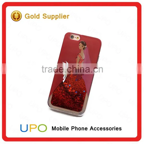 [UPO] Beautiful Girl Glitter Star Dynamic 3D Liquid Quicksand TPU Phone Case for IPhone 6 photo-4