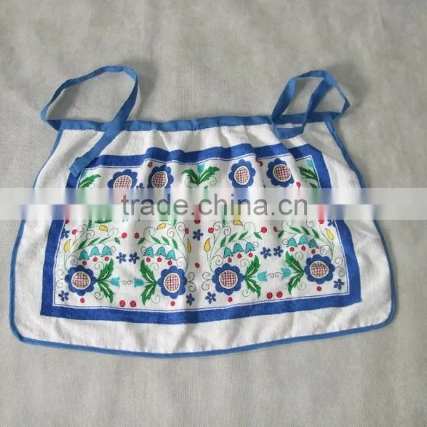 Light Blue Terry Cotton Pigment Printing Waist Apron photo-4