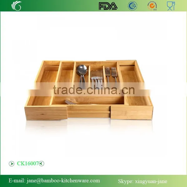 100% Natural Bamboo Expandable Organizer Tray photo-3