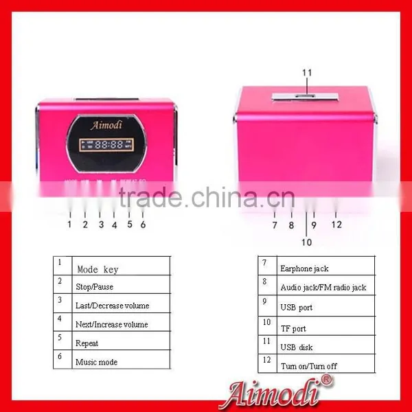 Full Metal Remote Control Speaker, Mini Portable Digital Speaker With Line in Function photo-6