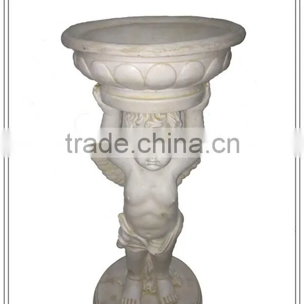 Garden Decoration Angel Statue With Plaster Plant Pot, Garden Flower Pot