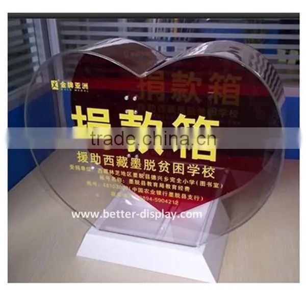 Red Heart Shaped Charity Collection Money Boxes Free Stand photo-2
