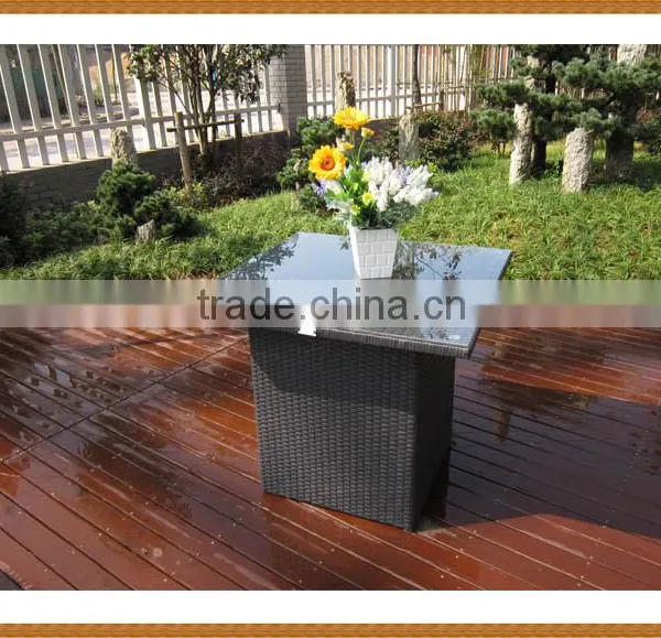 5PCS Square Table Rattan Dining Set Big Base