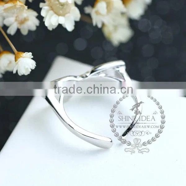 925 Solid Sterling Silver Glue Pink Sun Glasses Kawaii Ring Adjustable Ring Fashion Women Jewelry 6260559 photo-3