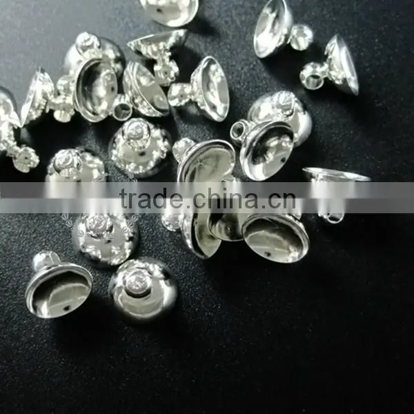 8mm Silver Plated Brass Glass Dome Cover Cap DIY Bail Supplies Findings 1532014 photo-3