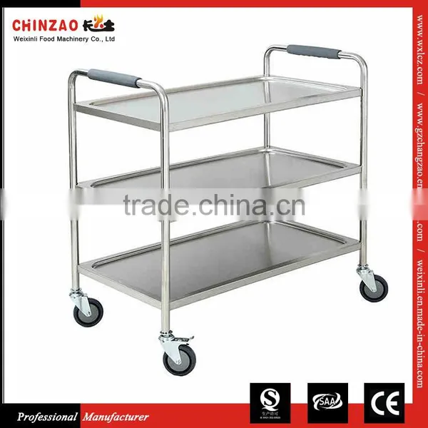 NEW 3 TIER STAINLESS STEEL KITCHEN DINING TROLLEY SERVING UTILITY CART
