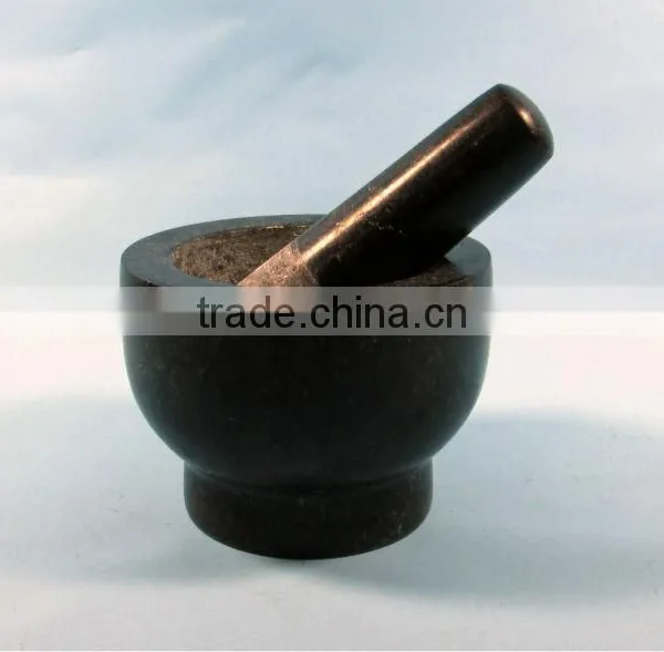 Polised Granite Mortar and Pestle With Unique Design photo-3