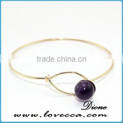Birthday Gemstone Bangle With Gold Plated Sparkling Crystal Bangle photo-2