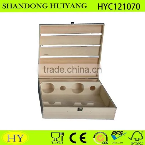 Hot Selling Cheap Pine Naturalwholesale Custom Wooden Wine for 6 Bottles photo-2