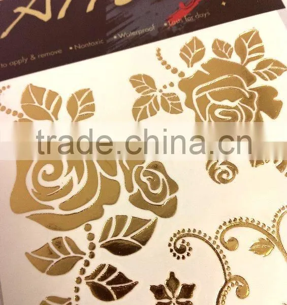 Foil Tattoo Fashion Sticker, Temporary Tattoos Sticker. Easy to Apply & Remove, Nontoxic, Waterproof, Lasts for Days Sticker photo-4