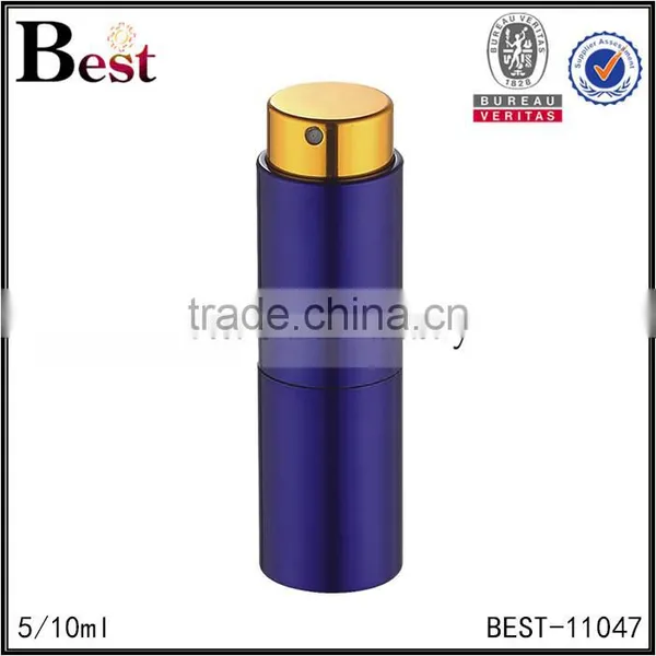 Cosmetic Best Selling Wholesale 5ml 10ml Rotary Glass Perfume Bottle Luxury Colorful Aluminum Cover Spray Bottle Perfume photo-2