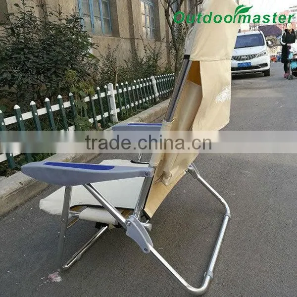 Lightweight Beige Aluminum Folding Backpack Beach Chair photo-5