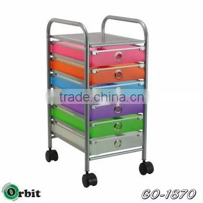 Colorful 4 Tier Plastic Storage Trolley With Drawers, Space Saving Storage Cabinet photo-4