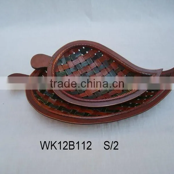 Leaf Round Bamboo Plates in Various Shape Bamboo Decoration