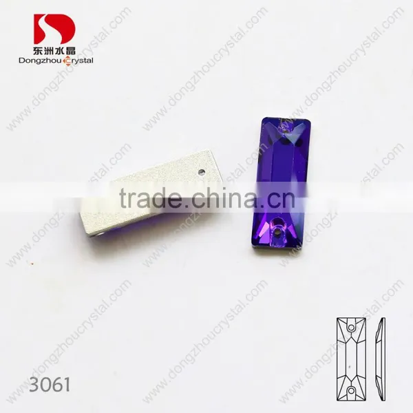 Dongzhou Purple 277 Rectangle Flat Back Sew on k5 Crystal Stones