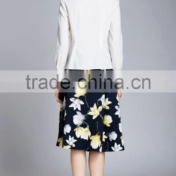 Spring-Summer Season Ladies Long Sleeve Polo Collar White Shirt Blouse photo-3