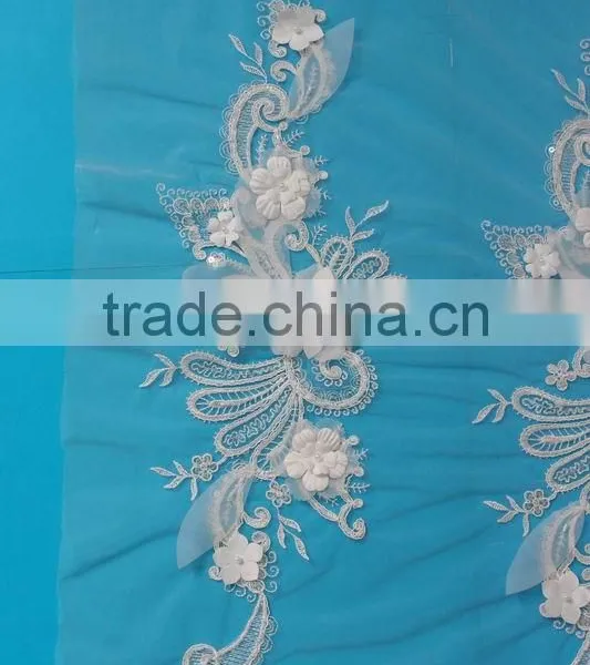 Customized Professional Lace Tulle 3d Multi Color Dress Fabric photo-4