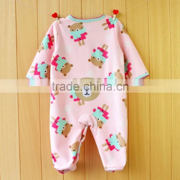 Newborn Baby Spring and Autumn Fleece Long-sleeved Harness Jumpsuit Pure Cotton Clothes photo-3