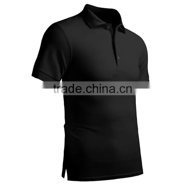 Bulk Sale Plain Model Black Sport Cheap Polo Shirt 100% Polyester Dry Fit photo-3