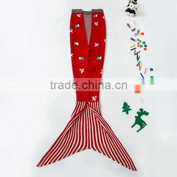 SHIJ Children Crochet Mermaid Tail Blanket photo-2