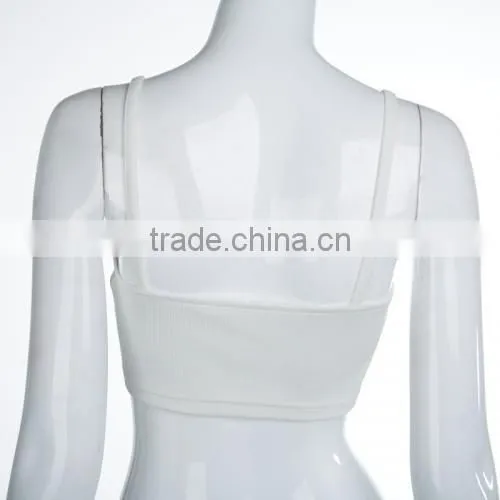 Latest Design Girls Top Polyester Crop Top and Lace Up Sleeveless Nightclub Top photo-4