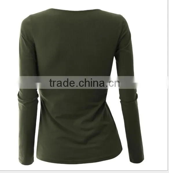 Spring Foreign Trade the Original Single Large Size T-shirt Female Cotton Pure Color Bind Coat photo-5