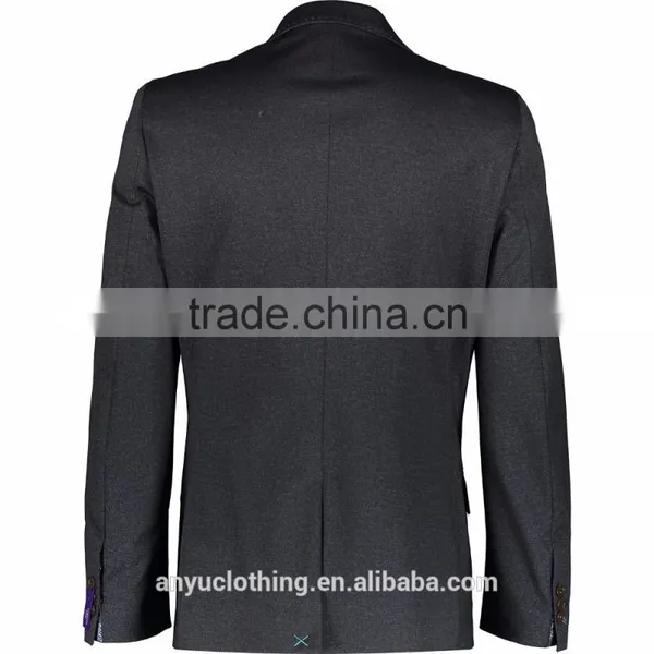 2017 New Man's Vintage Charcoal Tailored Blazer Wholesale photo-2