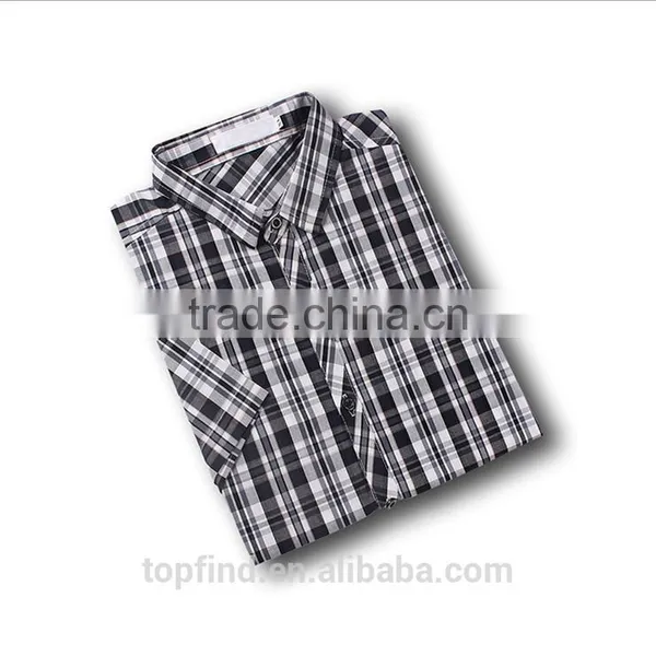 Popular Africa Market Short Sleeve Check Pattern Mens Shirt Design With Customised Logo for Oem photo-3