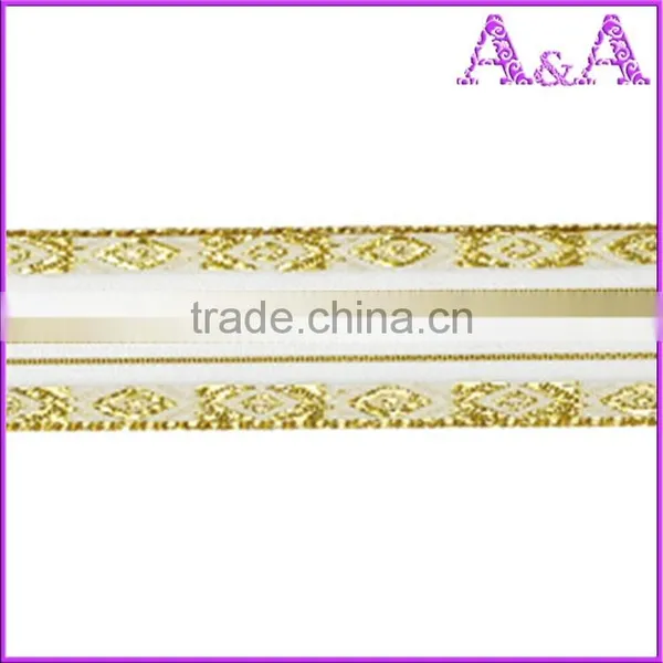 Fancy Christmas Decoration Wired Ribbon,Custom Decorative Grosgrain Ribbons photo-5