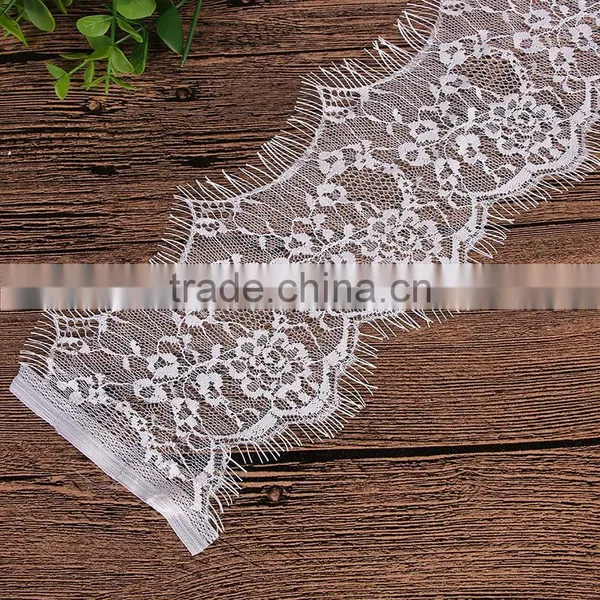 3 Yards Vintage Soft Floral Embroidery Black Eyelash Lace Trim photo-3