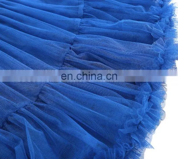 Belle Poque Luxury 3-Layers Soft Tulle Netting Blue Crinoline Petticoat Underskirt for Retro Vintage Dresses BP000226-4 photo-5