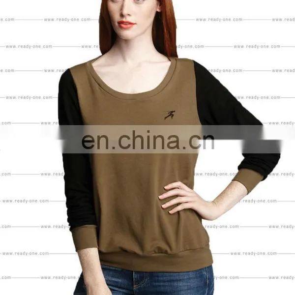 100 Cotton Plain Sweatshirts Without Hood For Women