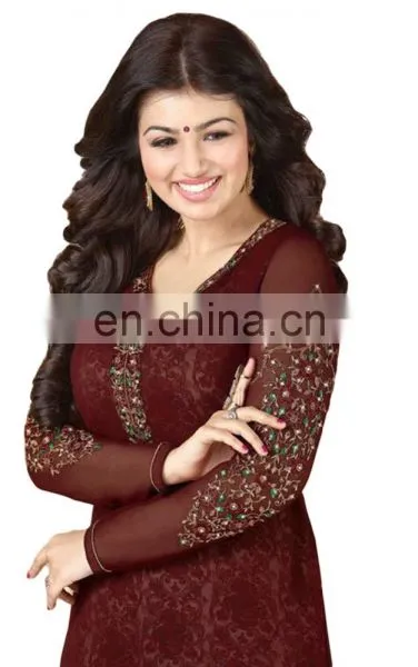 Latest 2017 Salwar Kameez Designs / Ladies Casual Party Wear Straight Cut Semi-Stitched Suits (salwar Kameez Suits) photo-2