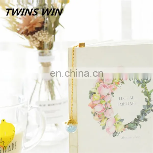 USA 2018 New Arrival School Cute Creative Stationery Set for Kids Different Shapes of Eco-friendly Gold Chain Metal Bookmarks photo-2