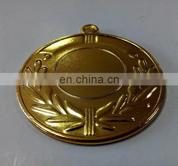 Wholesale Oliver Leaf Blank Iron Medal in Shiny Gold Plating photo-4