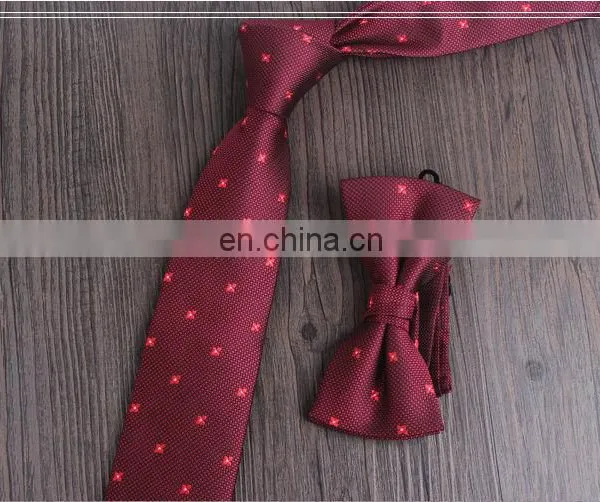 Polyester Woven Embrodered Tie With Bowtie Set photo-2