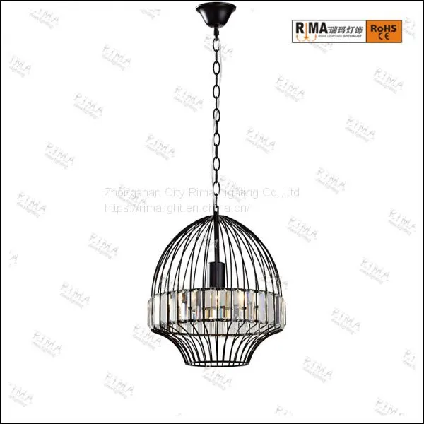 RM5129 Iron Pendant Light Interior Decorative Cage Industrial Vintage Pendant Lamps photo-4