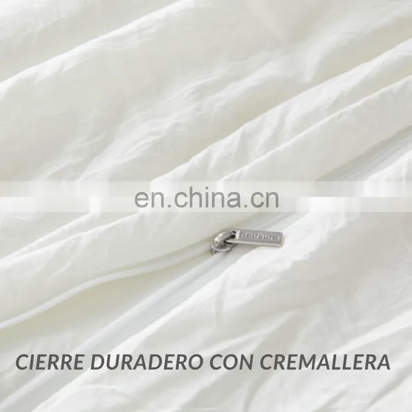 Durable Eco-friendly Washed Microfiber Duvet Cover Set With Zipper photo-5