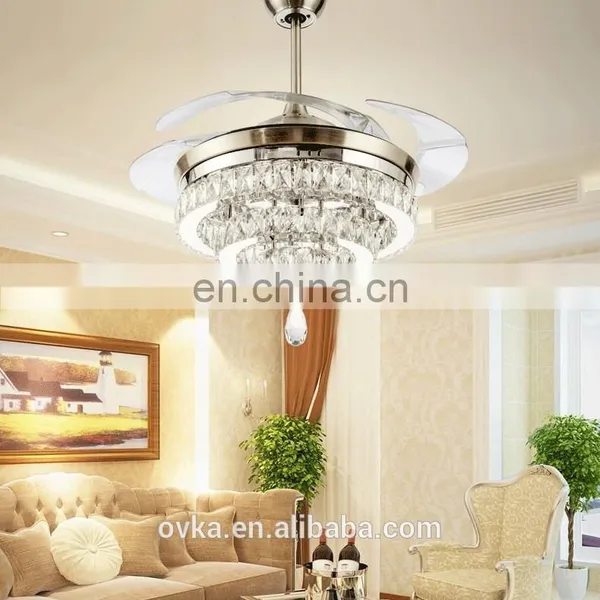 European Crystal Lamp Living Room Ceiling Fan Stealth Brand Fan Lights Restaurant Minimalist Fashion photo-2