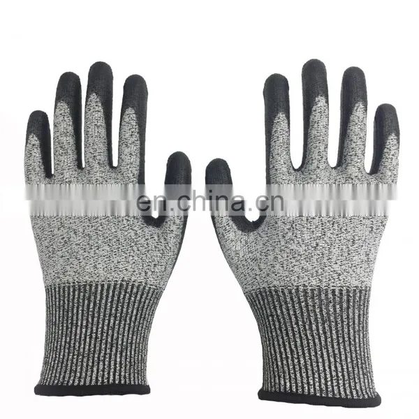 HPPE Knitted Cut Resistant Anti Knife Construction Grade Level 5 Processing Safety Work Glove photo-2