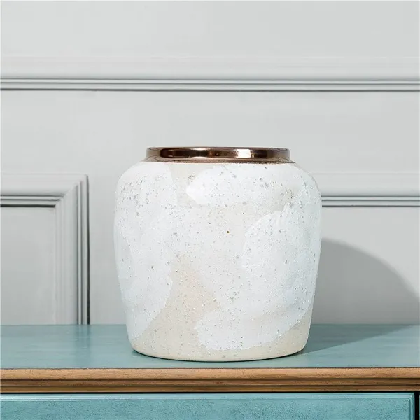 Wave White Bubble American Village Style Jingdezhen Ceramic Vase For Home Soft Decoration photo-2