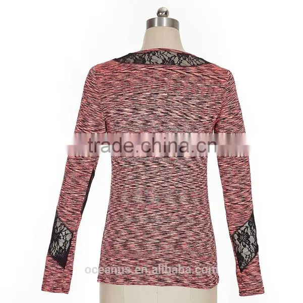 Poly/Nylon/Spandex Two Tone Jersey Ladies Yoga Shirts photo-2