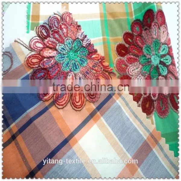 Check Pattern Fabric With Embroidered Flower photo-4