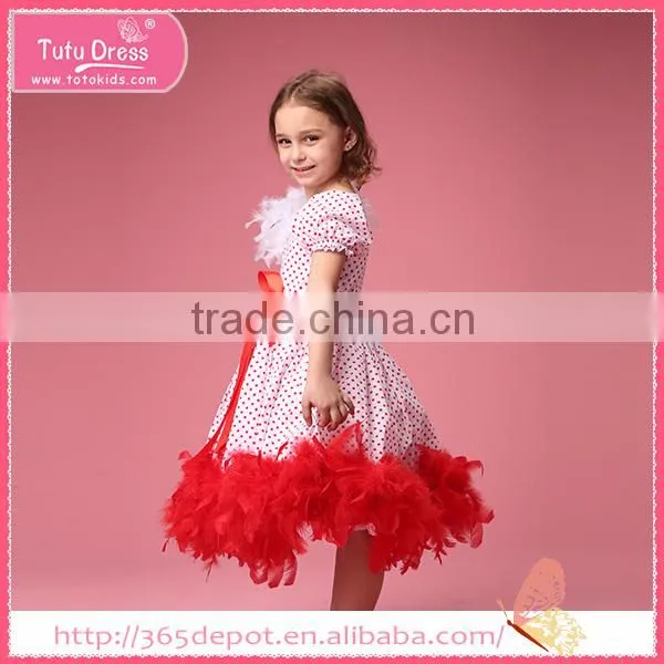 Fashion Styles Kids Party Dress Feather photo-5