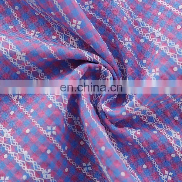 40 Colorful Plaid Printed Cloth Plain Weave Polyester Cotton Fabric Spring and Summer Children's Overalls Dress Mosquito Pants f photo-2